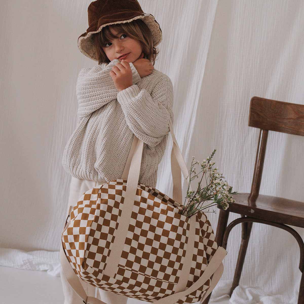 RAPHAEL DIAPER BAG - WEEKEND BAG CHECKERBOARD