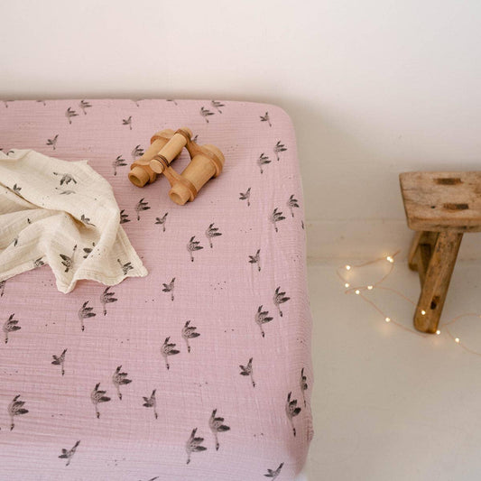 OLIVIA FITTED SHEET GOOSE LILAC