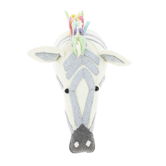 Pastel Safari Zebra Head - Medium size - Fiona Walker