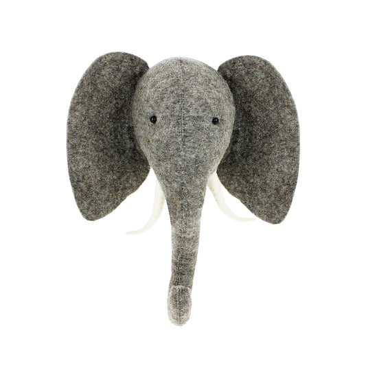 Elephant Head with Tusks and upward facing Trunk - Medium Size -  Fiona Walker