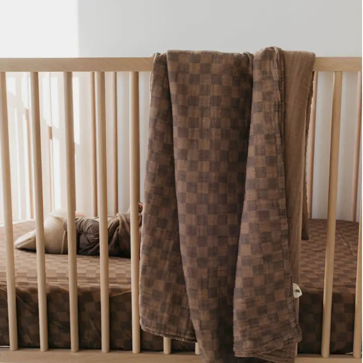 Brown Checkered Blanket