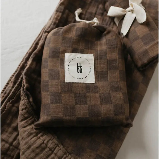 Brown Checkered Blanket