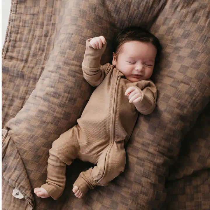 Brown Checkered Blanket