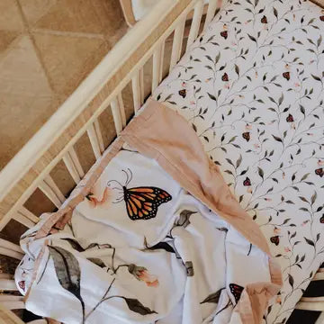 Beautiful Butterfly Print Organic Blanket