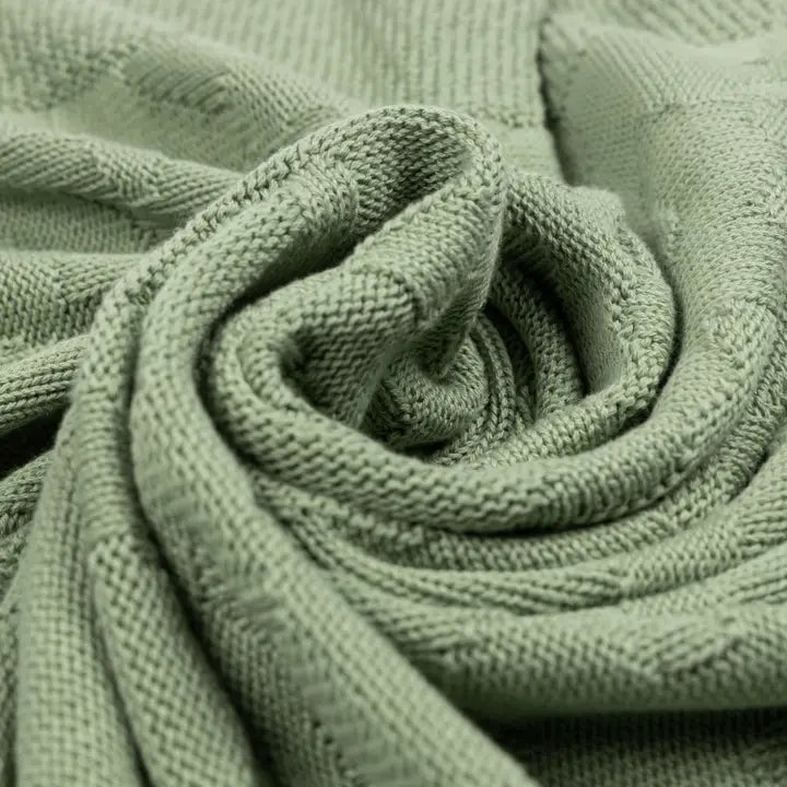Sage Green Organic Cotton Blanket