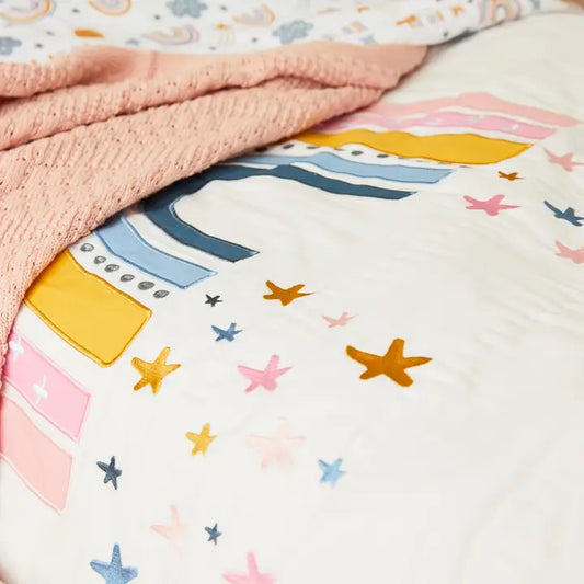 Rainbow Organic Quilt (100cm x 120cm)Cot Size