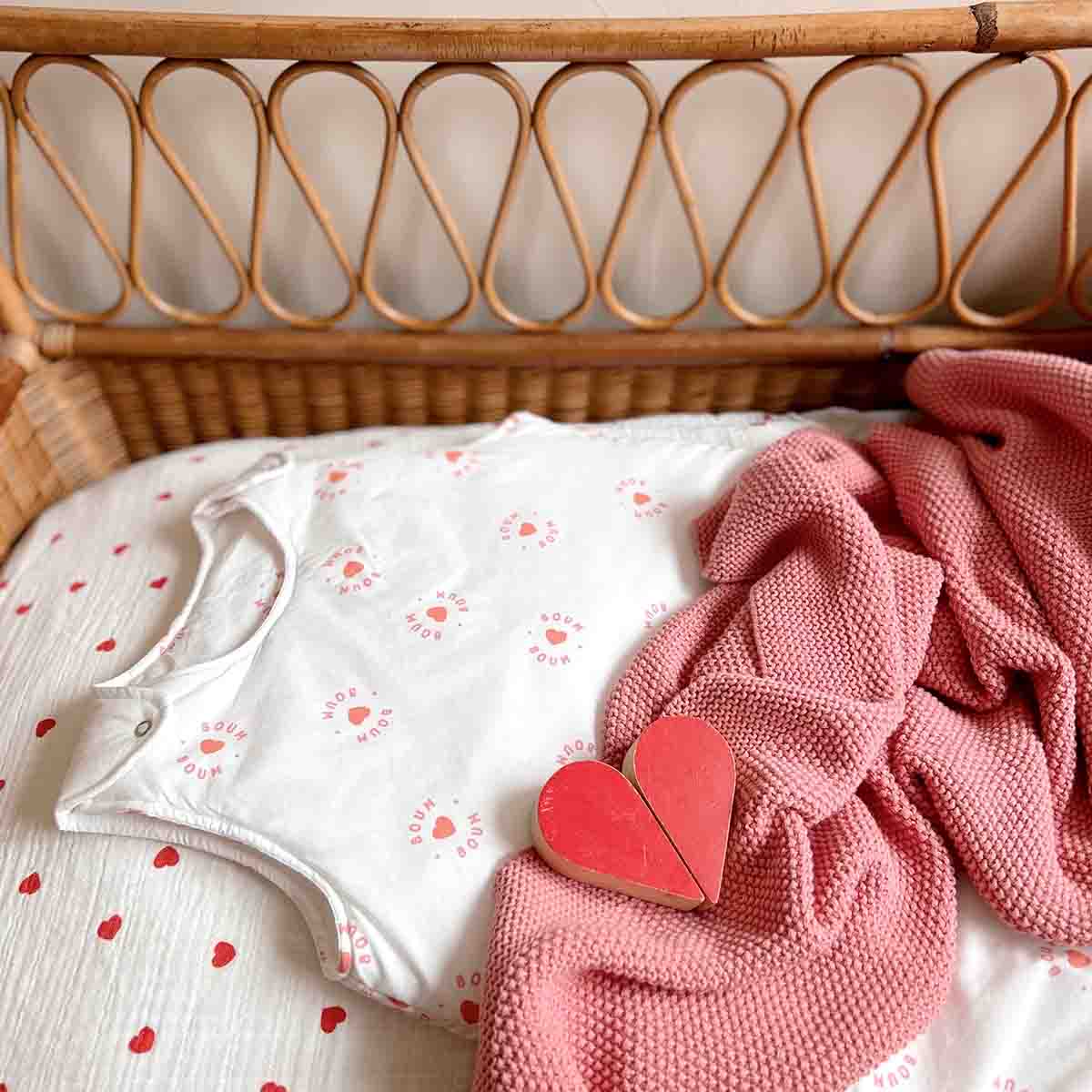BABY COTTON BLANKET PINK BLUSH