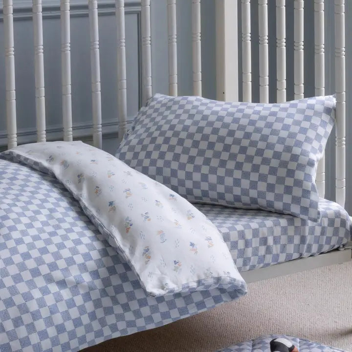 AVERY ROW WAVES TODDLER BED SET IN BLUE