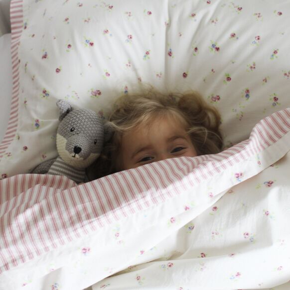 Reversible Floral & Ticking Stripe Duvet Cover & Pillowcase Set - Rockermumma