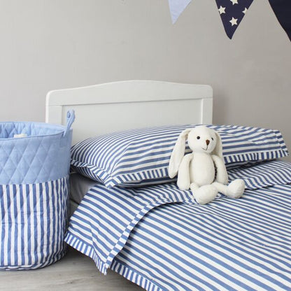 Quilted Toy Bag - Blue Stripe