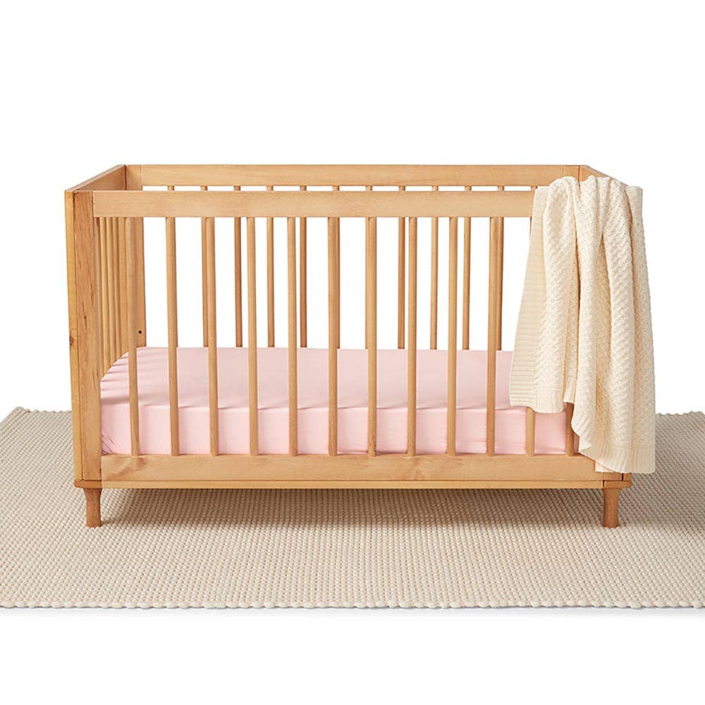 Baby Pink Organic Fitted Cot Sheet 130 x 77cm