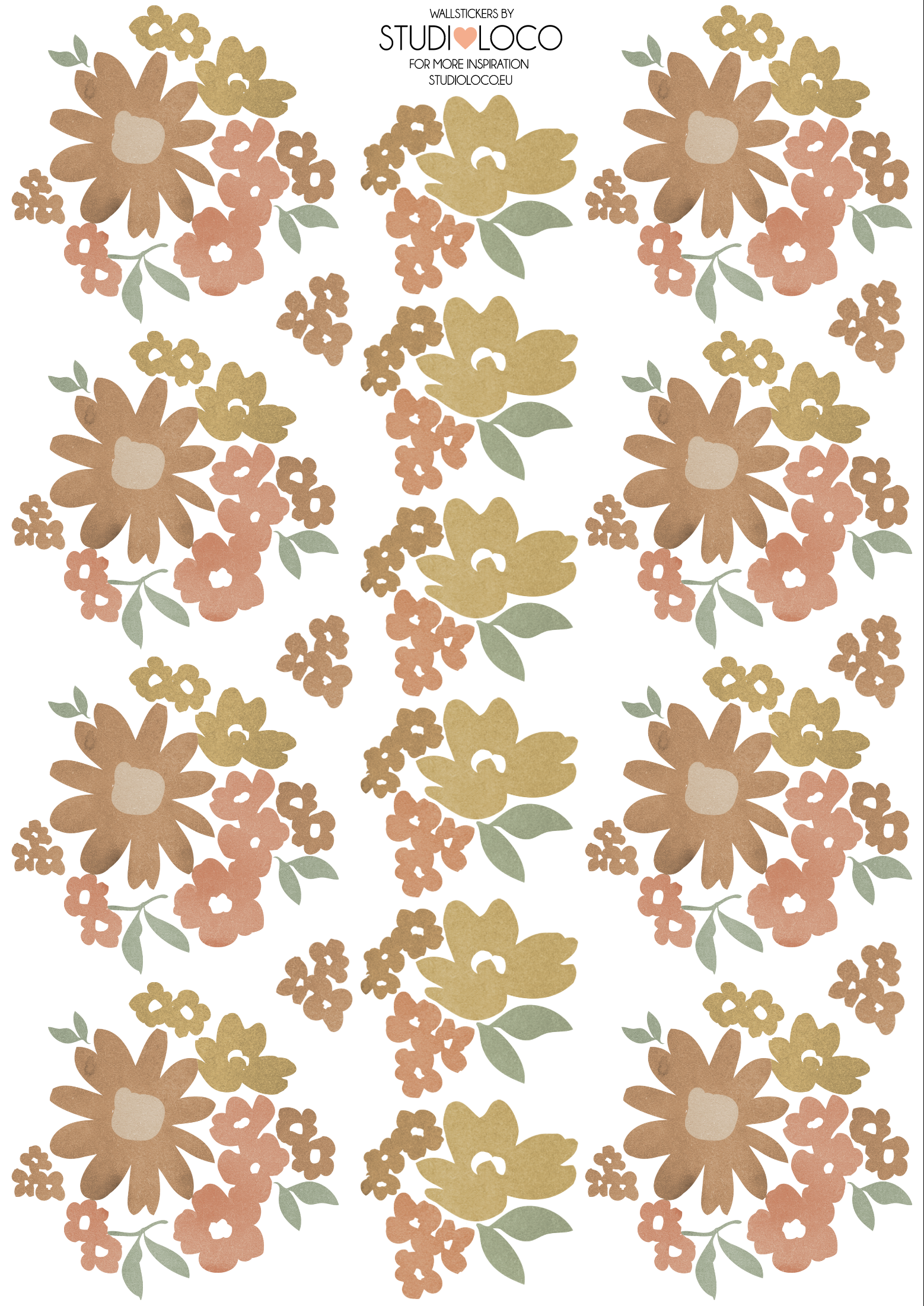 4 SHEETS OF WALL STICKERS DITSY