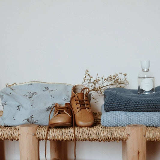 BABY COTTON BLANKET BOU WINTER BLUE