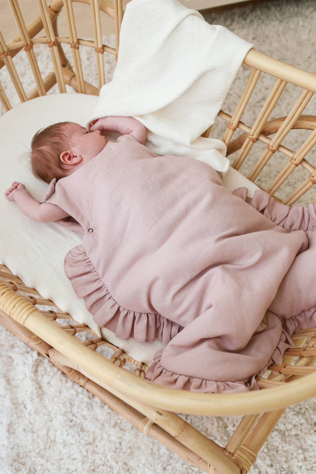Linen baby sleeping bag frills -2 colors / 1, 1.5, 2.5 TOG