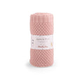 Dusky Pink Wool Blend Knitted Blanket