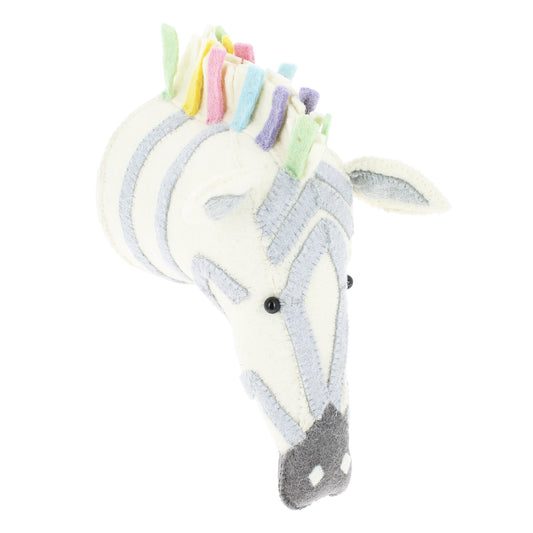 Pastel Safari Zebra Head - Medium size - Fiona Walker