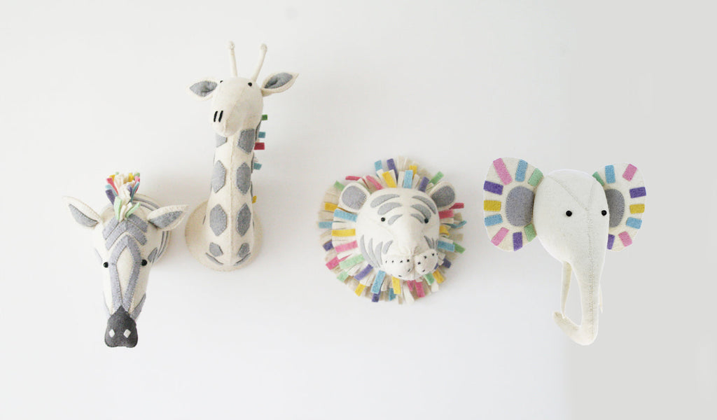Pastel Safari Zebra Head - Medium size - Fiona Walker - Rockermumma