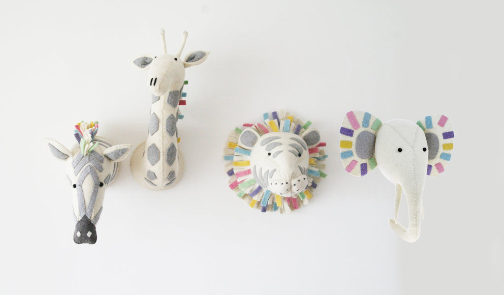 Pastel Safari Zebra Head - Medium size - Fiona Walker - Rockermumma