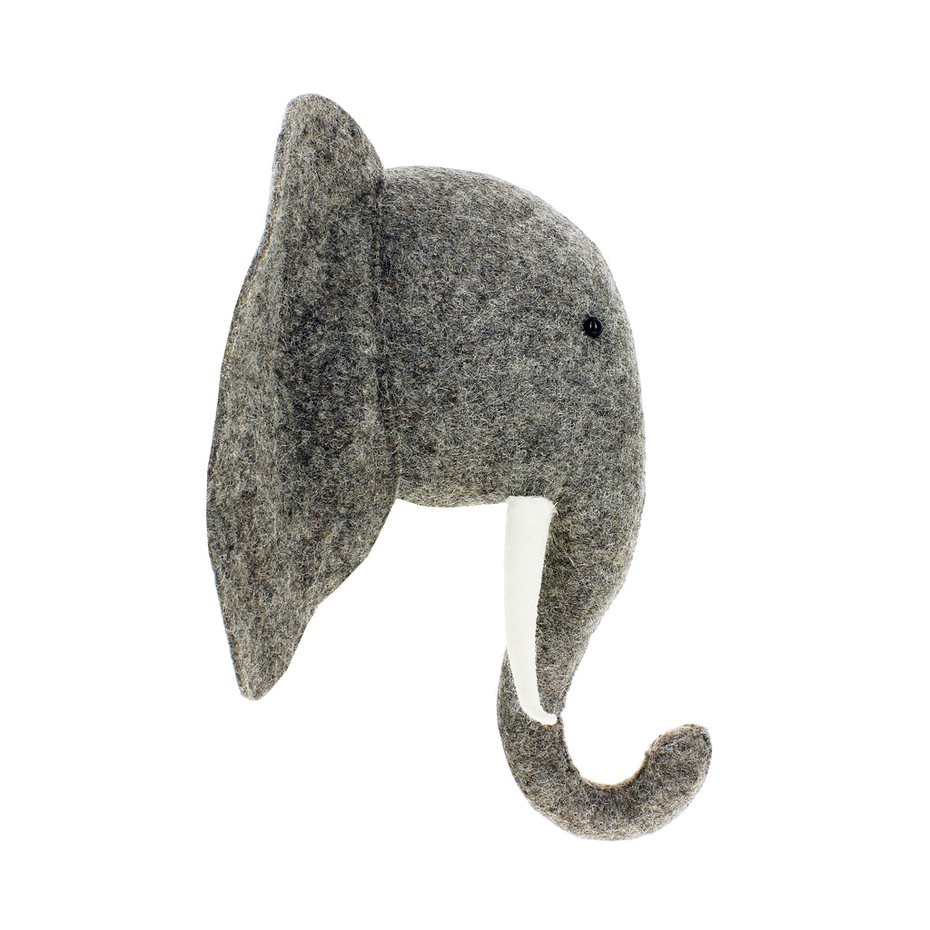 Elephant Head with Tusks and upward facing Trunk - Medium Size -  Fiona Walker