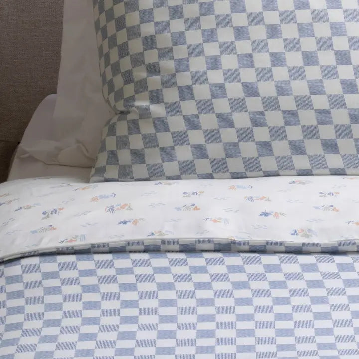 AVERY ROW WAVES DUVET SET IN BLUE