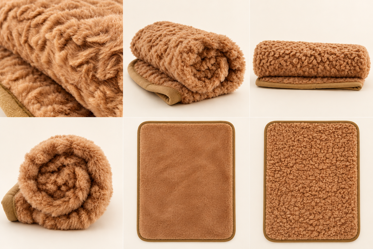 Teddy Fleece Baby Blanket – Caramel