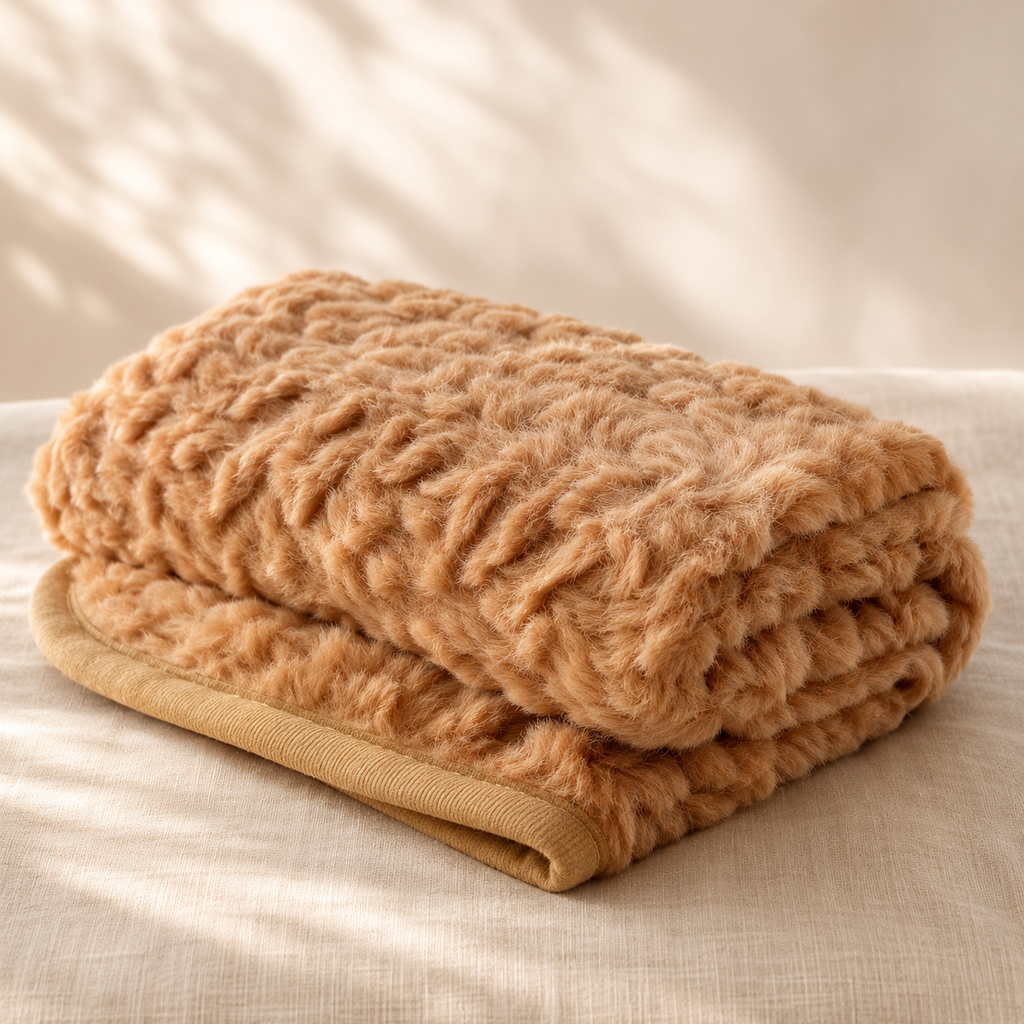 Teddy Fleece Baby Blanket – Caramel