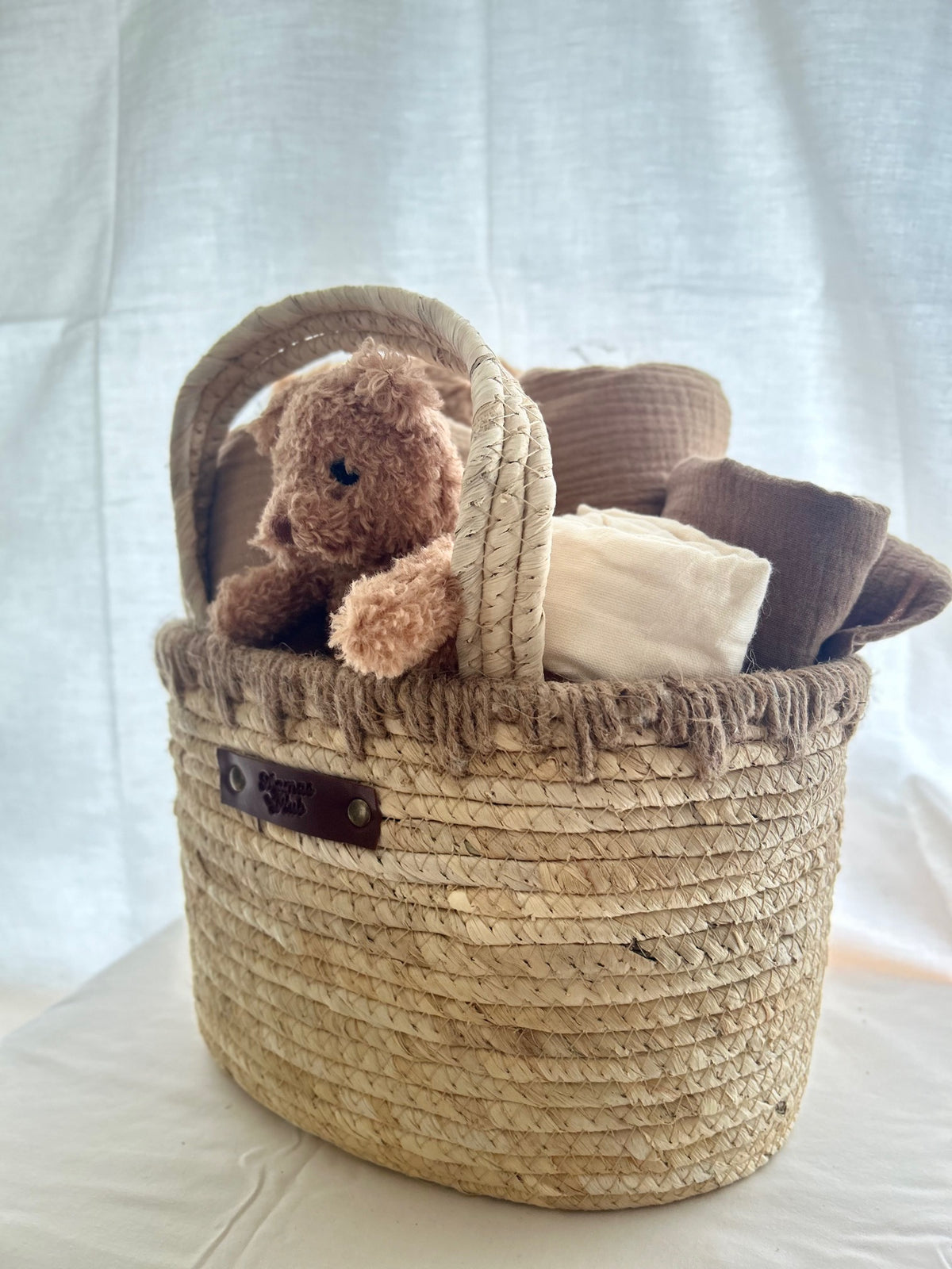 Neutral Coloured Nappy Caddy Hamper