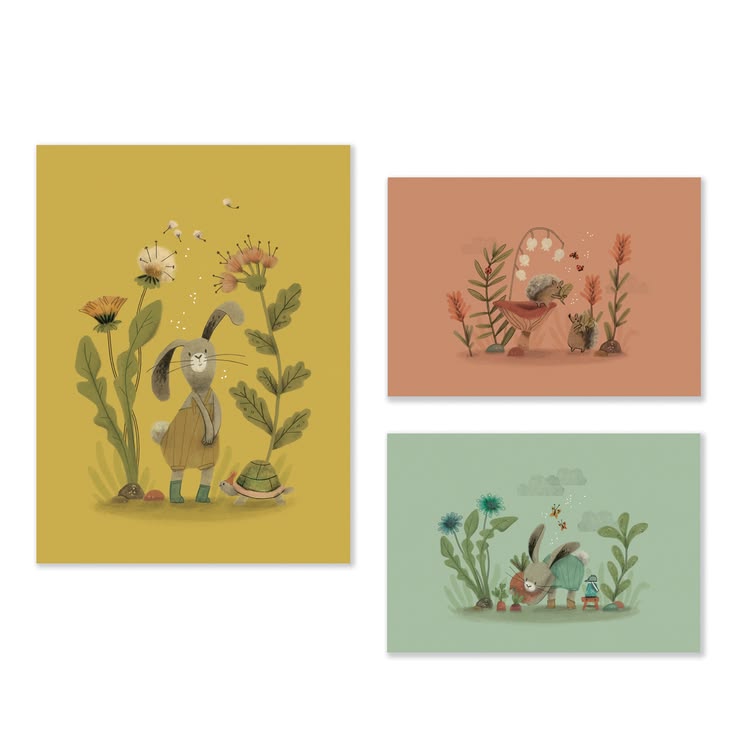 Set of posters Trois Petits Lapins
