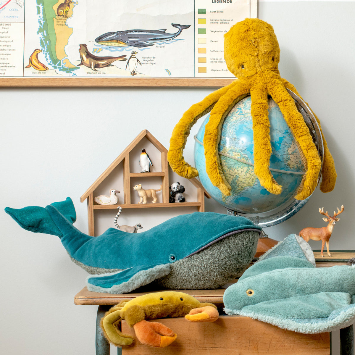 Mouin Roty Large Velour Whale