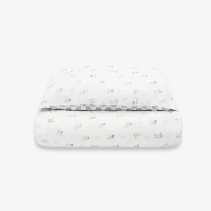 AVERY ROW WAVES TODDLER BED SET IN BLUE