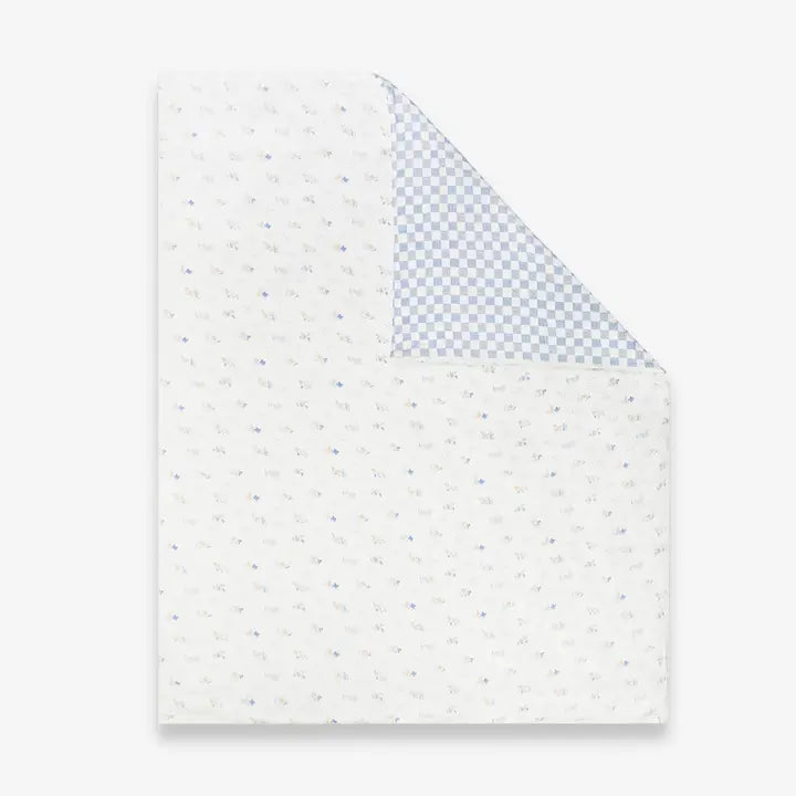 AVERY ROW WAVES TODDLER BED SET IN BLUE
