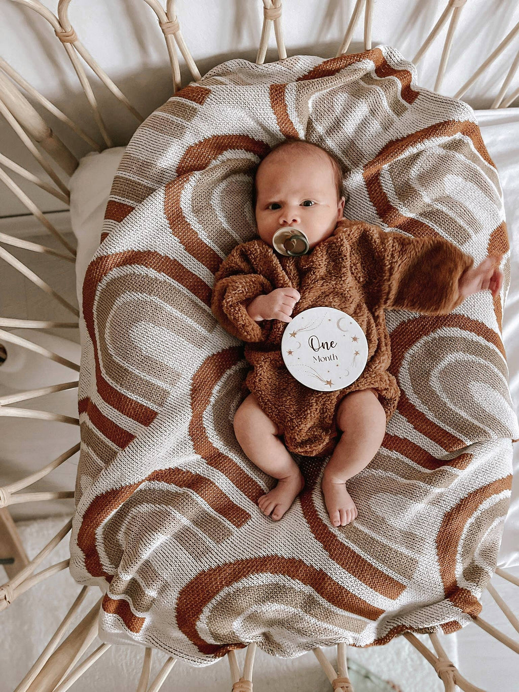 Rainbow Designed Knit Blanket