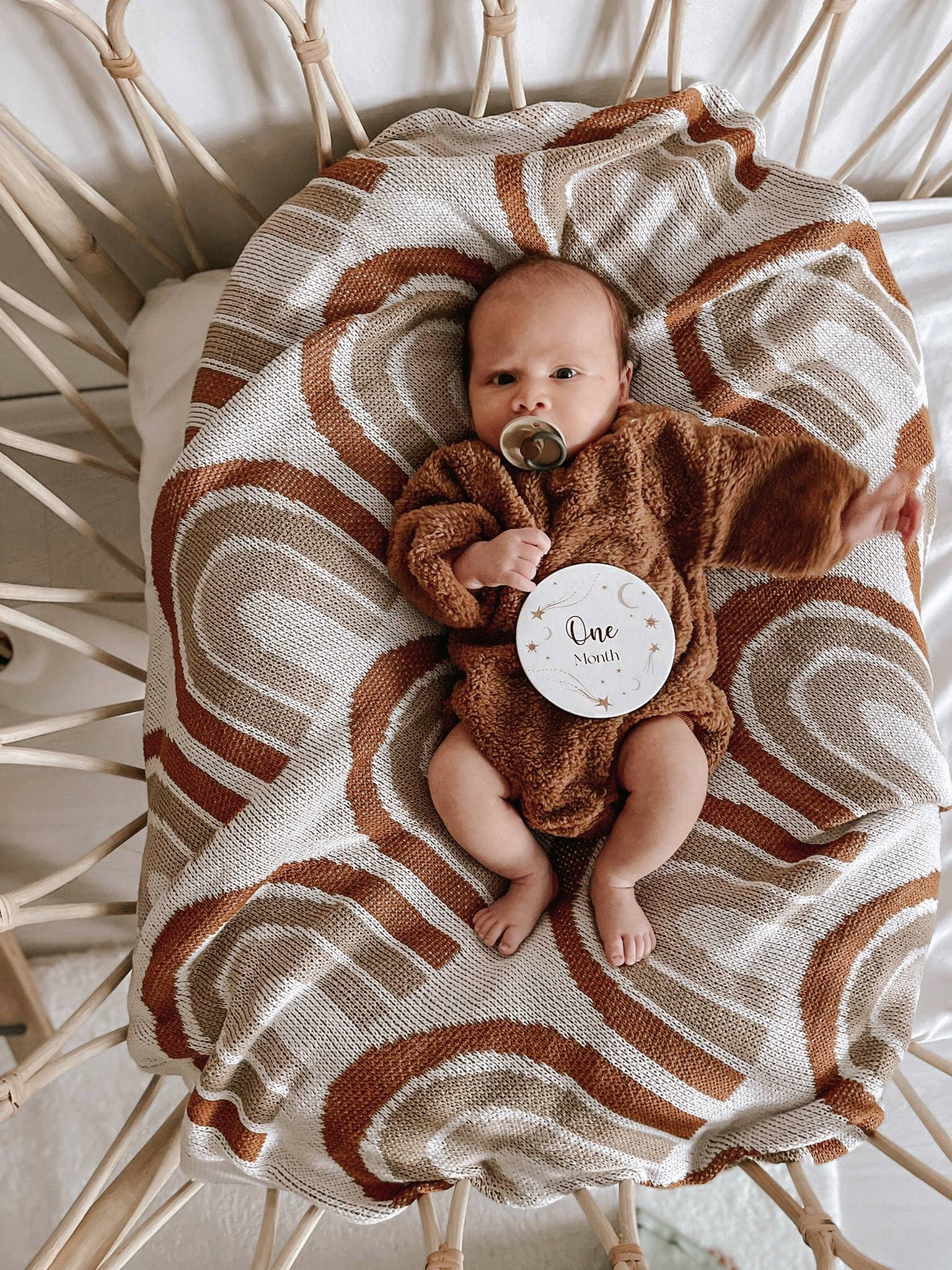 Rainbow Designed Knit Blanket
