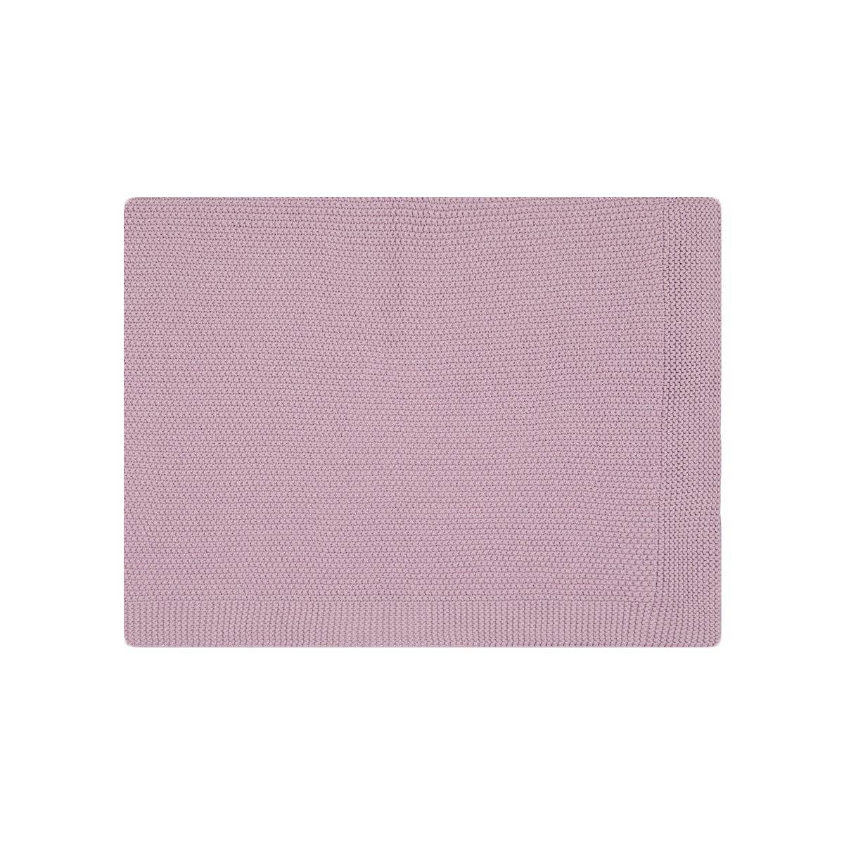 Baby Cotton Blanket Bou Lilac folded flat to show its soft lilac knitted texture on a white background.