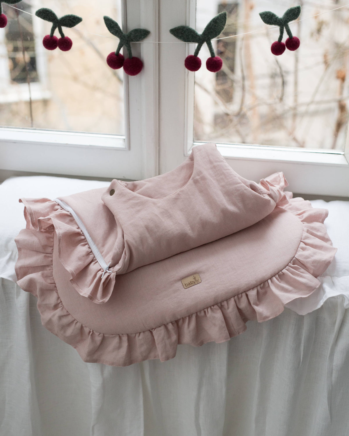 Linen baby sleeping bag frills -2 colors / 1, 1.5, 2.5 TOG