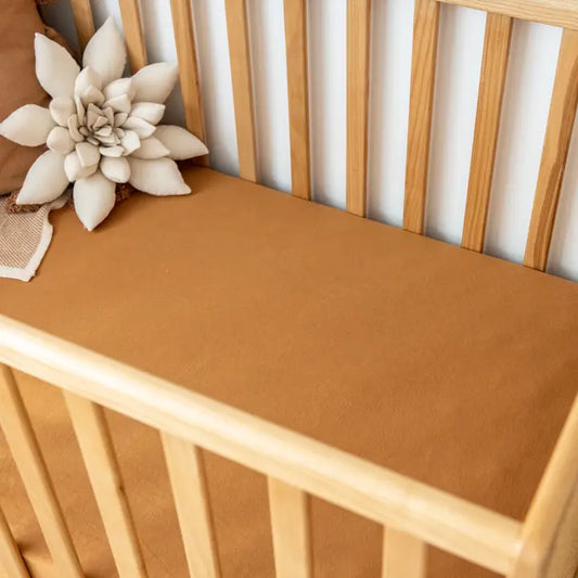 Caramel Organic  Fitted Cot Sheet