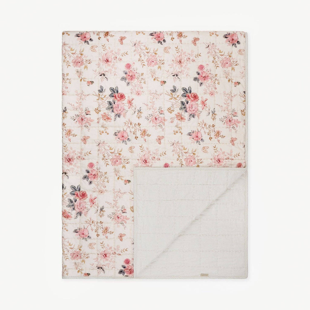 Vintage Rose Quilted Throw