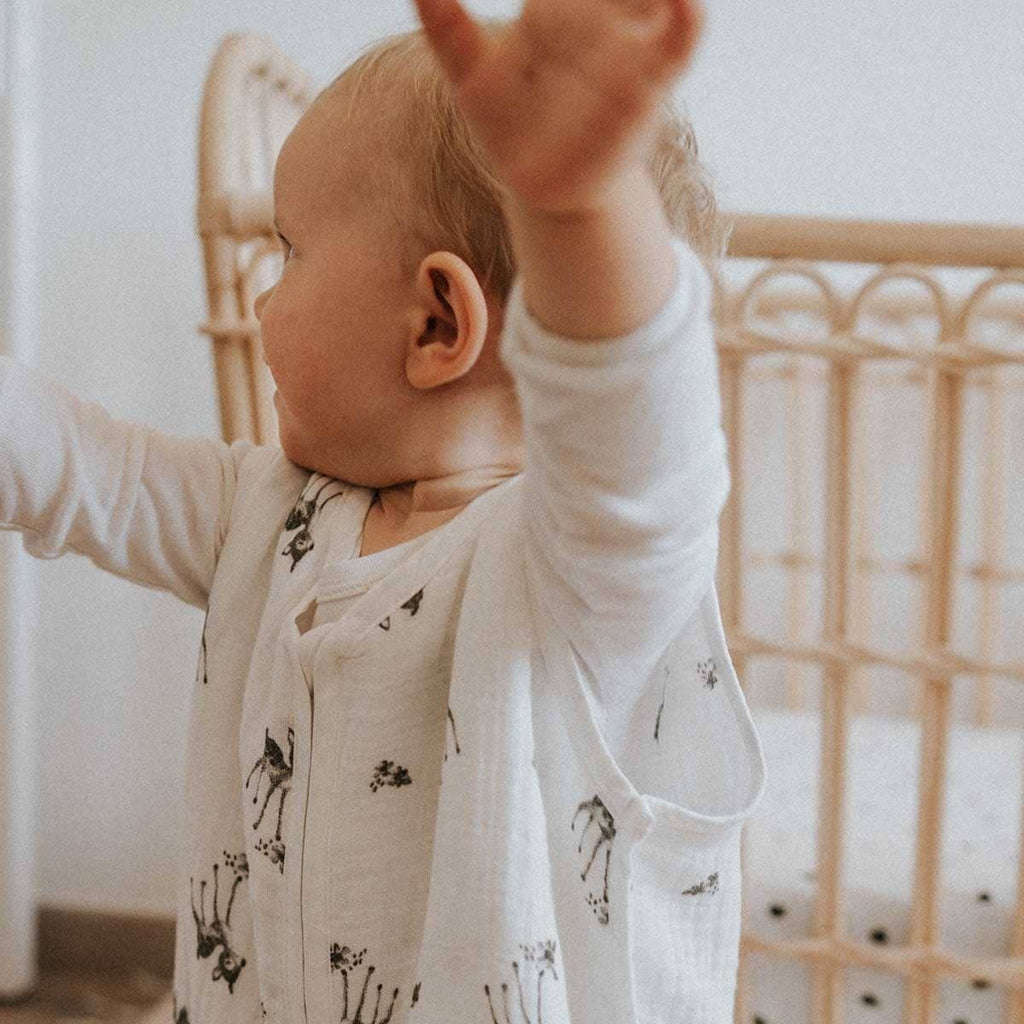 ADELE LIGHTWEIGHT BABY SLEEPING BAG - FAWN ECRU