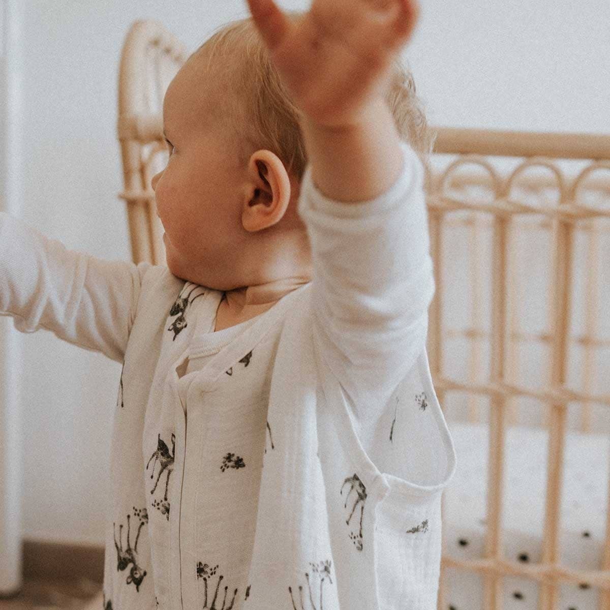 ADELE LIGHTWEIGHT BABY SLEEPING BAG - FAWN ECRU