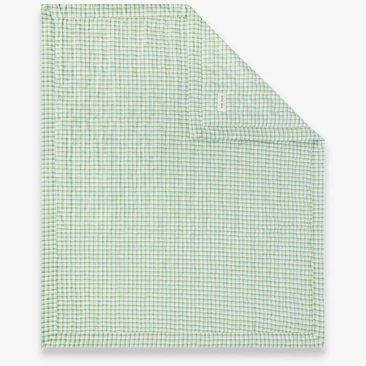 Green Gingham Checkered Bedspread - Single Bed Size