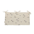 Mathilde Goose Natural cot storage organiser featuring three spacious pockets, a delicate grey goose print and cream fabric ties against a white background.
