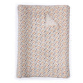 Pomme des Bois baby changing mat with a cream background and a delicate multicoloured floral pattern, shown on a white background