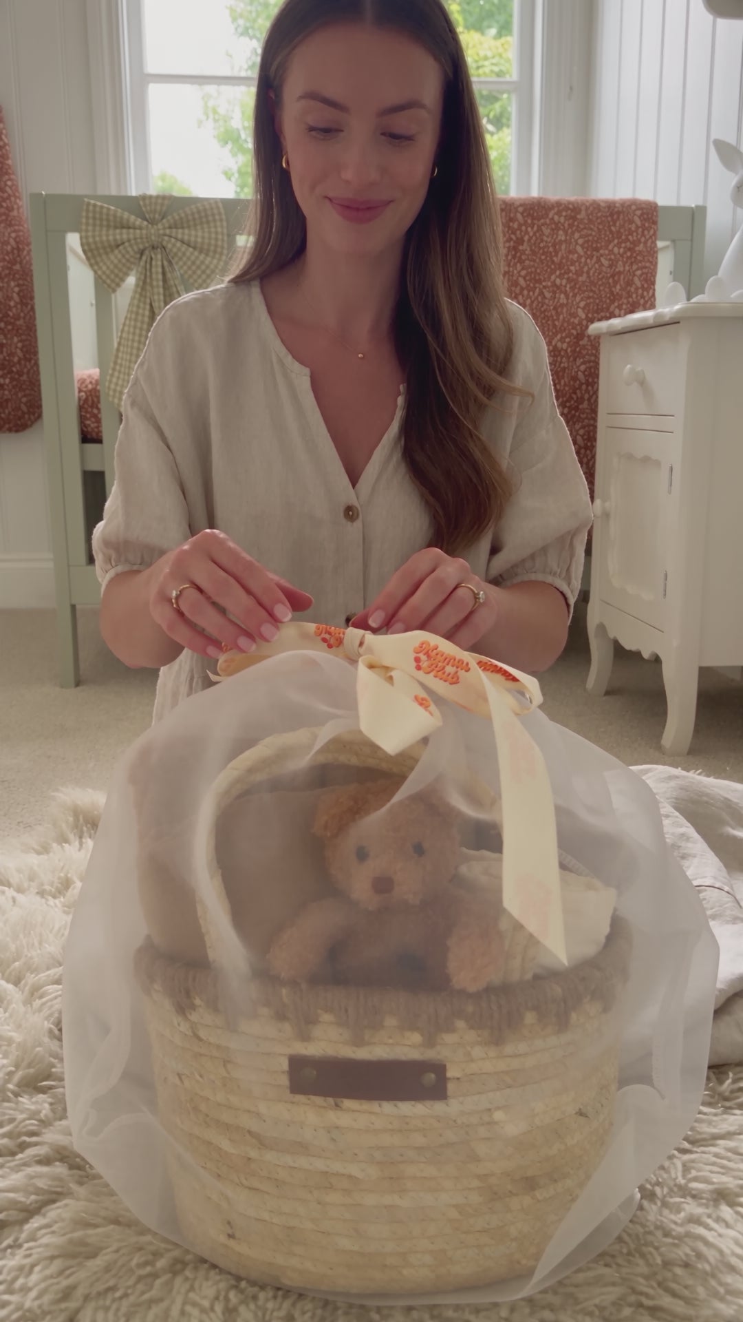 Neutral Coloured Nappy Caddy Hamper