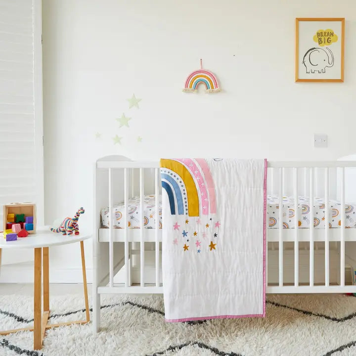 Rainbow Organic Quilt (100cm x 120cm)Cot Size - Rockermumma
