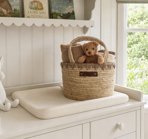 Neutral Coloured Nappy Caddy Hamper