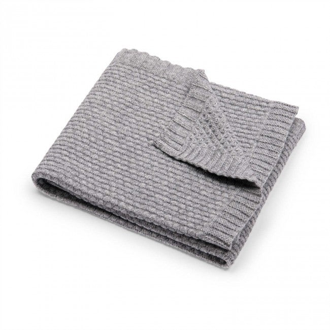 Grey Cashmere Blend Knitted Blanket