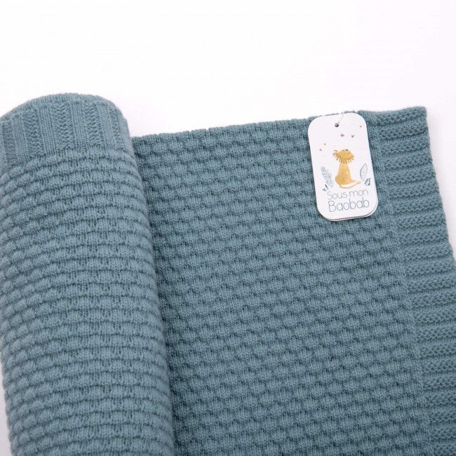Blue Wool Blend Blanket - Sous mon Baobab