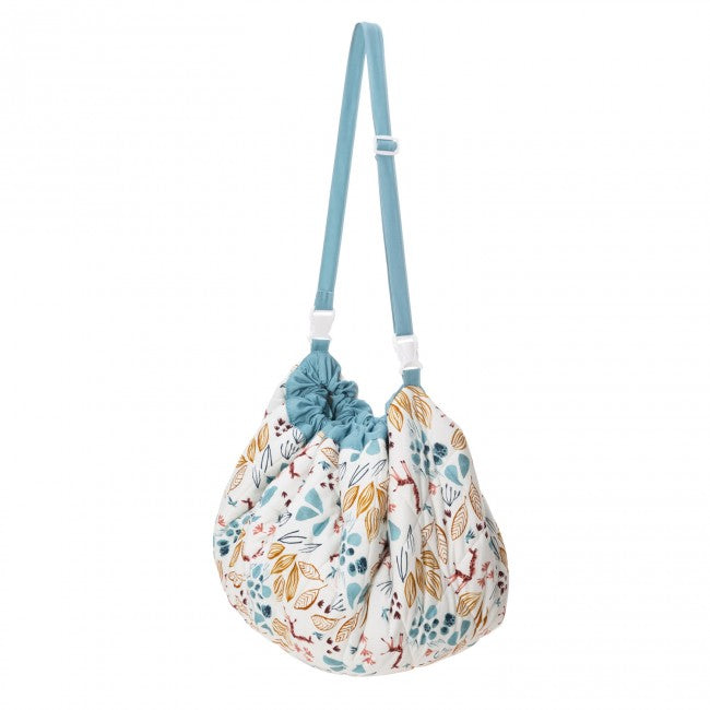 Play & Go Mat by Rockermumma, Sous mon Baobab accessories, featuring colorful fabric with playful patterns for children.