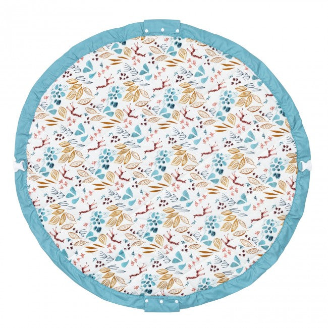 Play & Go Mat by Rockermumma, Sous mon Baobab accessories, featuring colorful fabric with playful patterns for children's activities.